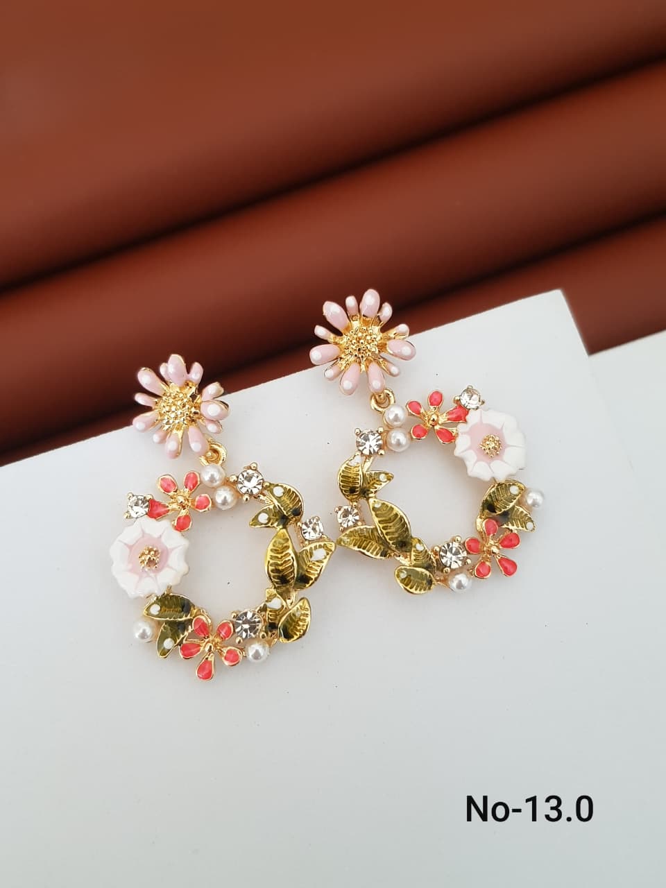 Floral Pearl Hoop Earrings
