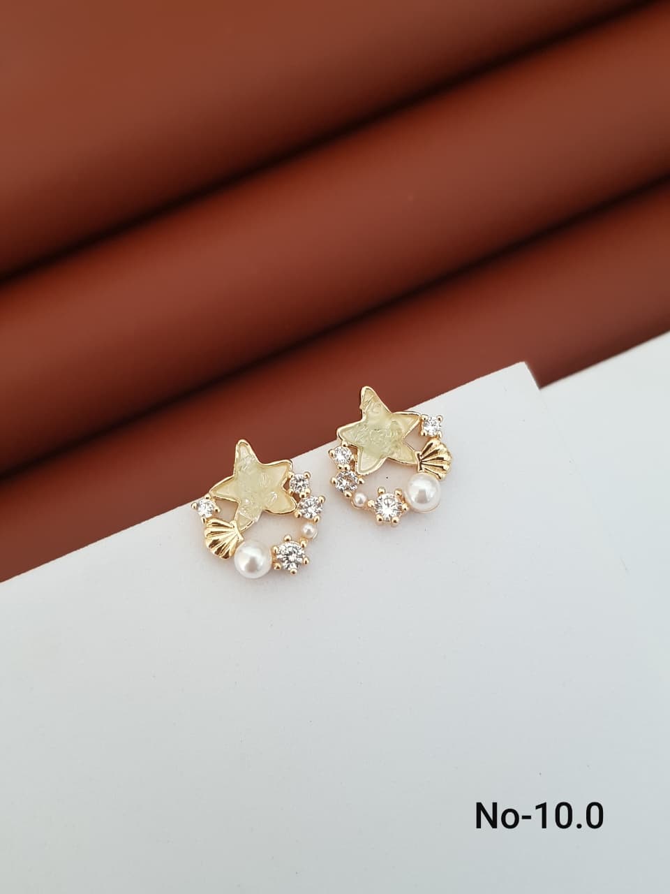 Star Pearl Charm Earrings