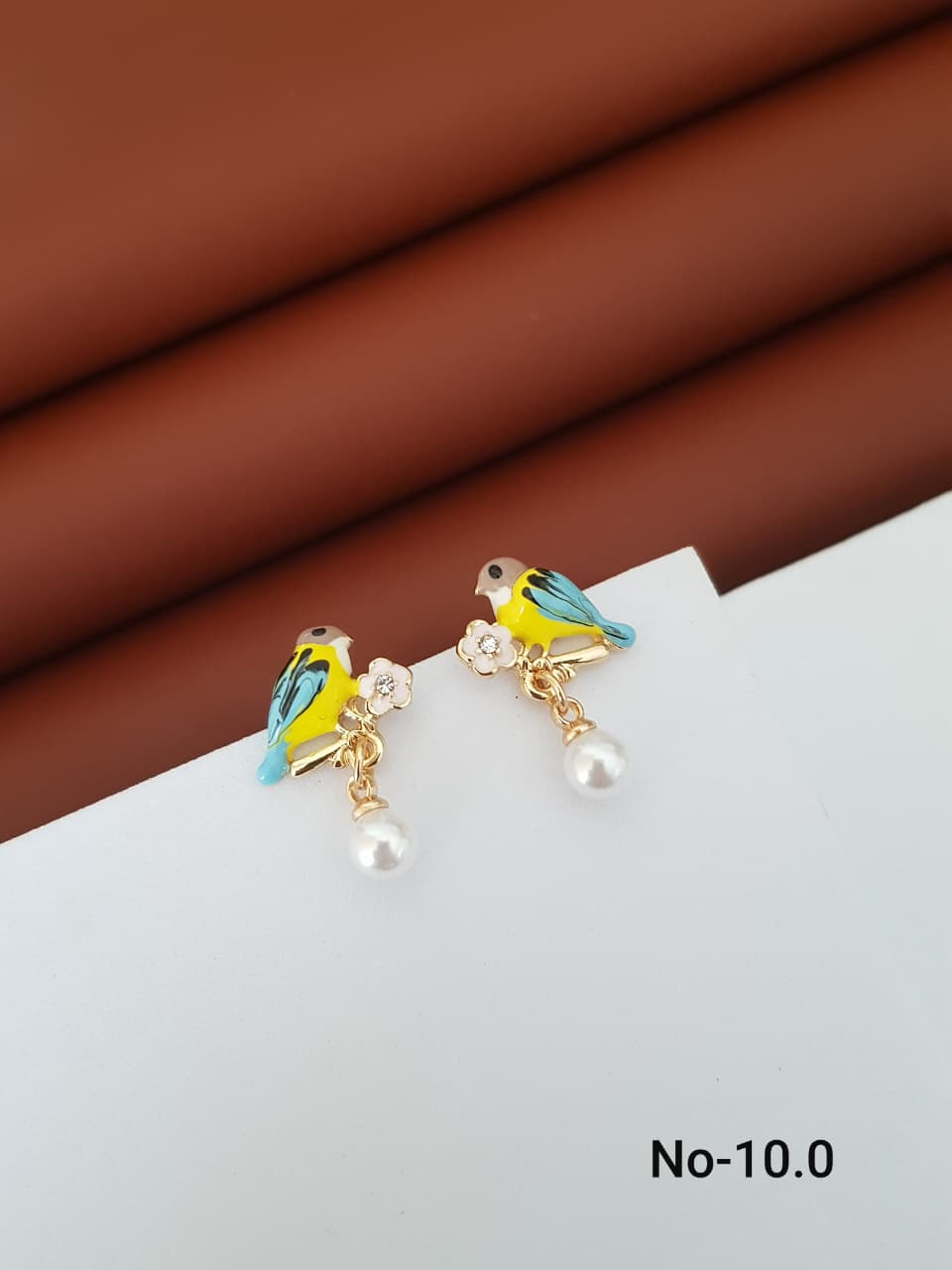 Parrot Pearl Drop Earrings