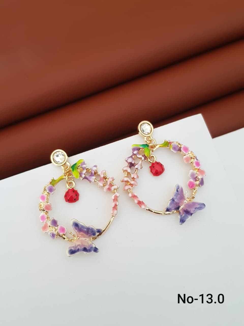 Butterfly Garden Charm Hoop Earrings