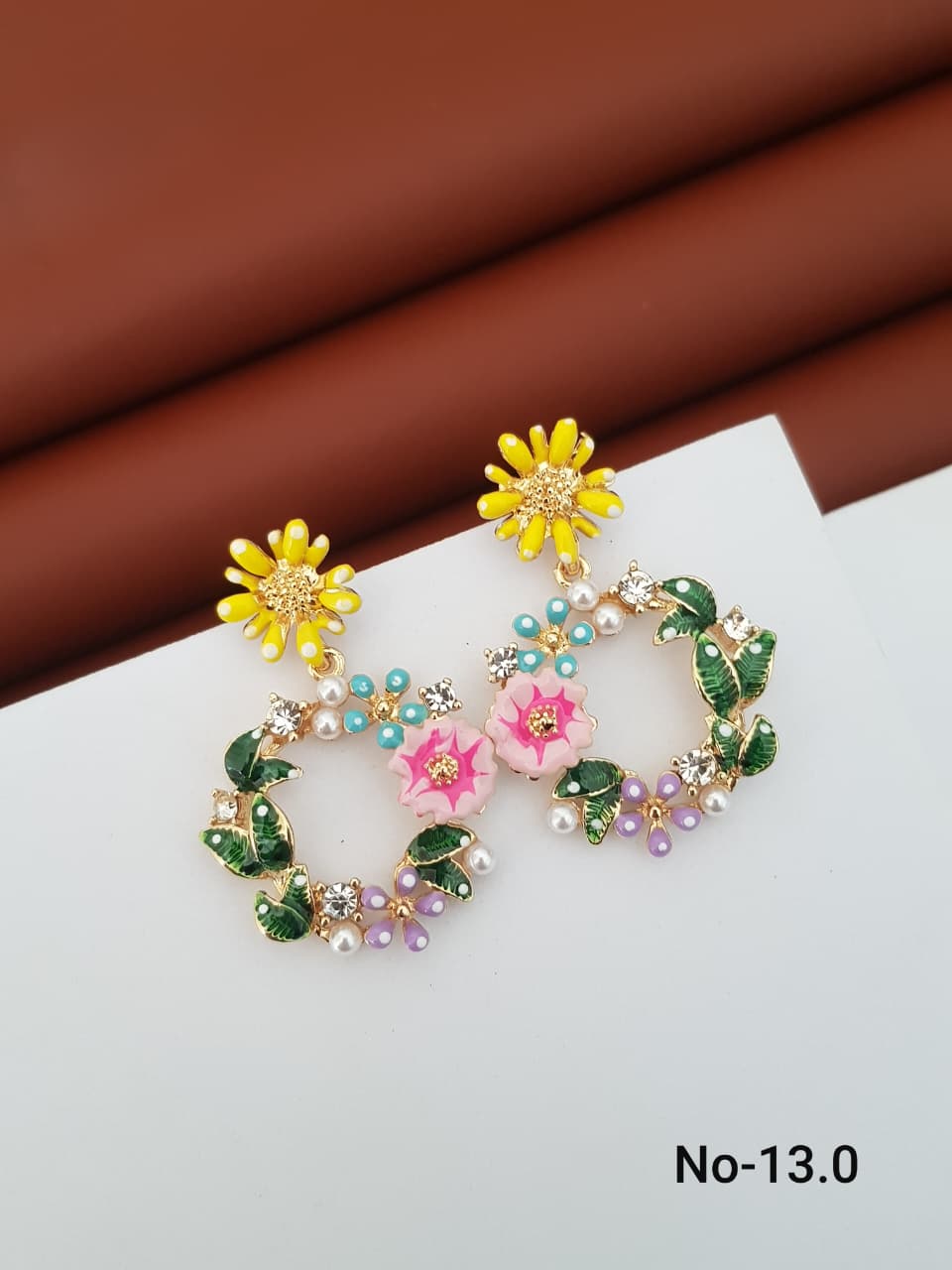Sunflower Garden Hoop Earrings